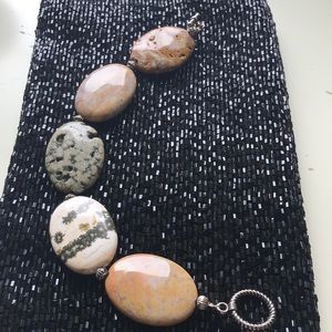 Sterling silver and stone bracelet